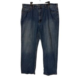 True Nation Relaxed Fit Jeans Mens 44x31 Blue Medium Wash Straight Leg Denim